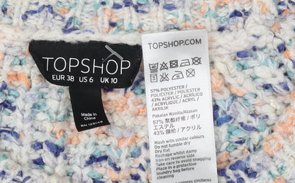 Womens UK Size 10 Topshop Multicoloured Pullover Jumper