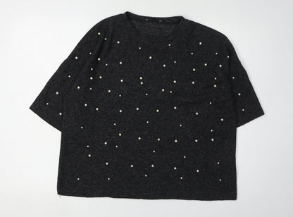 Womens UK Size S Zara Trafaluc Black Pullover Jumper