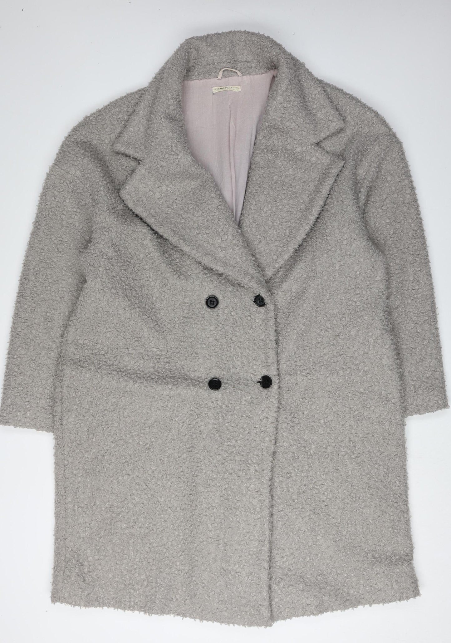 Glamorous Women's Grey Button Coat, Size 18, Mid-Length