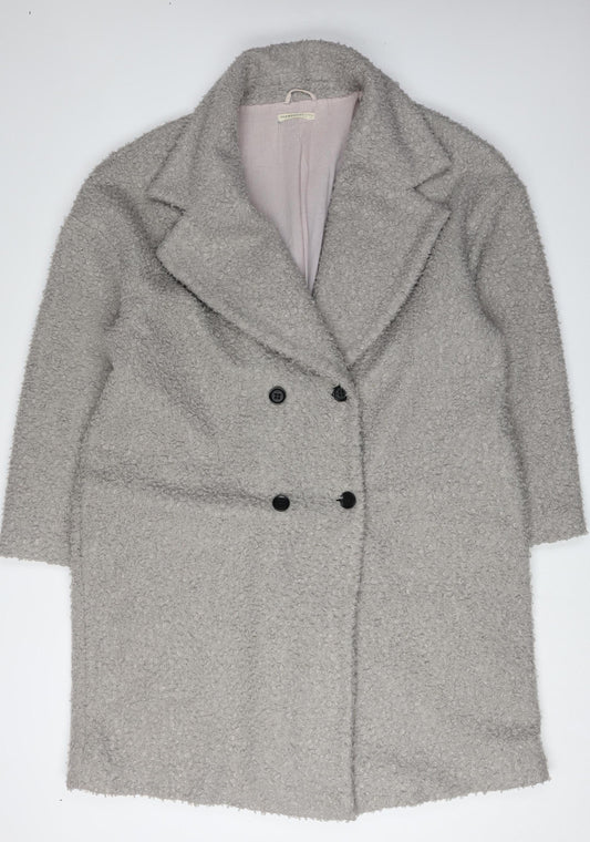 Glamorous Women's Grey Button Coat, Size 18, Mid-Length