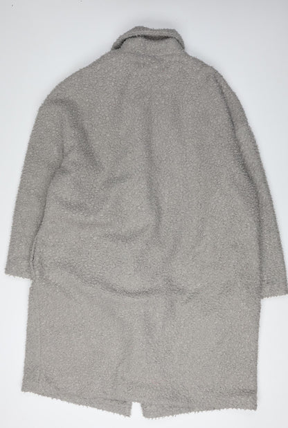 Glamorous Women's Grey Button Coat, Size 18, Mid-Length