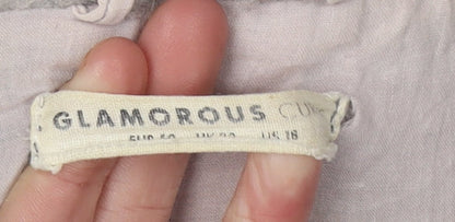 Glamorous Women's Grey Button Coat, Size 18, Mid-Length