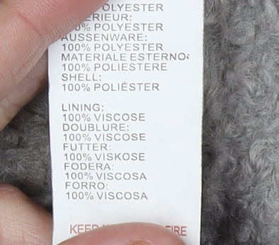 Glamorous Women's Grey Button Coat, Size 18, Mid-Length