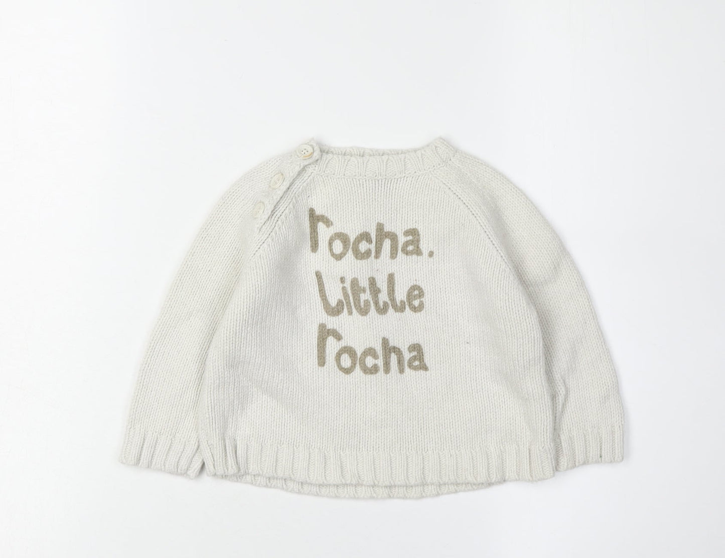 Rocha Little Rocha Ivory Jumper 6-9 Months Unisex Knit Pullover