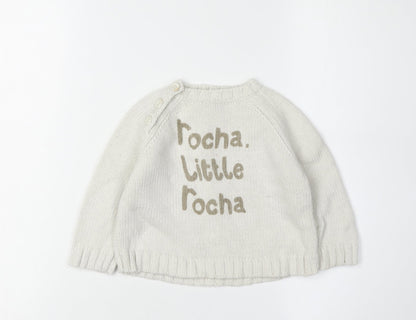Rocha Little Rocha Ivory Jumper 6-9 Months Unisex Knit Pullover