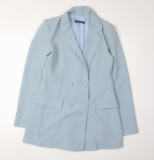 Boohoo Women's Blue Blazer UK 12 Double Breasted