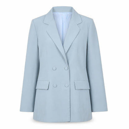 Boohoo Women's Blue Blazer UK 12 Double Breasted