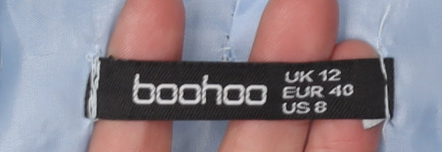 Boohoo Women's Blue Blazer UK 12 Double Breasted