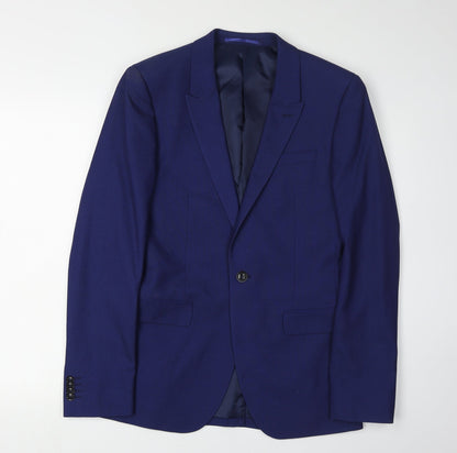 Mens UK Size 36 Topman Regular Blue Suit Jacket