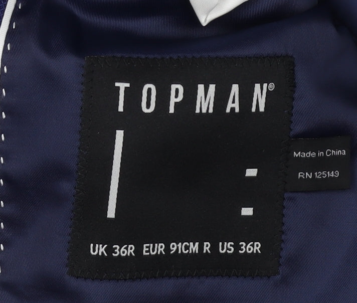 Mens UK Size 36 Topman Regular Blue Suit Jacket