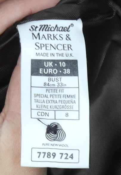 Marks and Spencer Women's Black Blazer, Size 10, Petite Fit