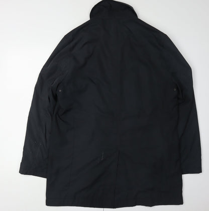 Mens UK Size M Marks and Spencer Black Overcoat