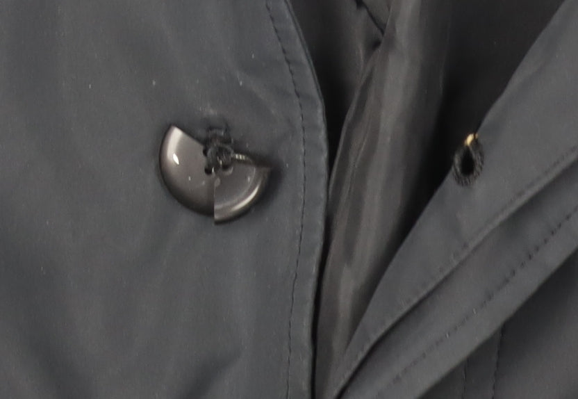 Mens UK Size M Marks and Spencer Black Overcoat