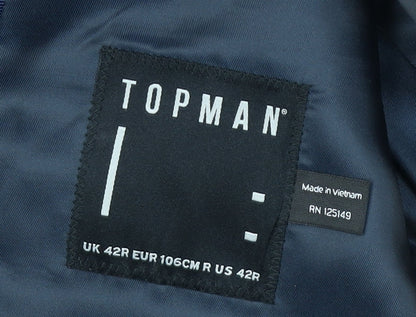 Mens UK Size 42 Topman Regular Blue Suit Jacket