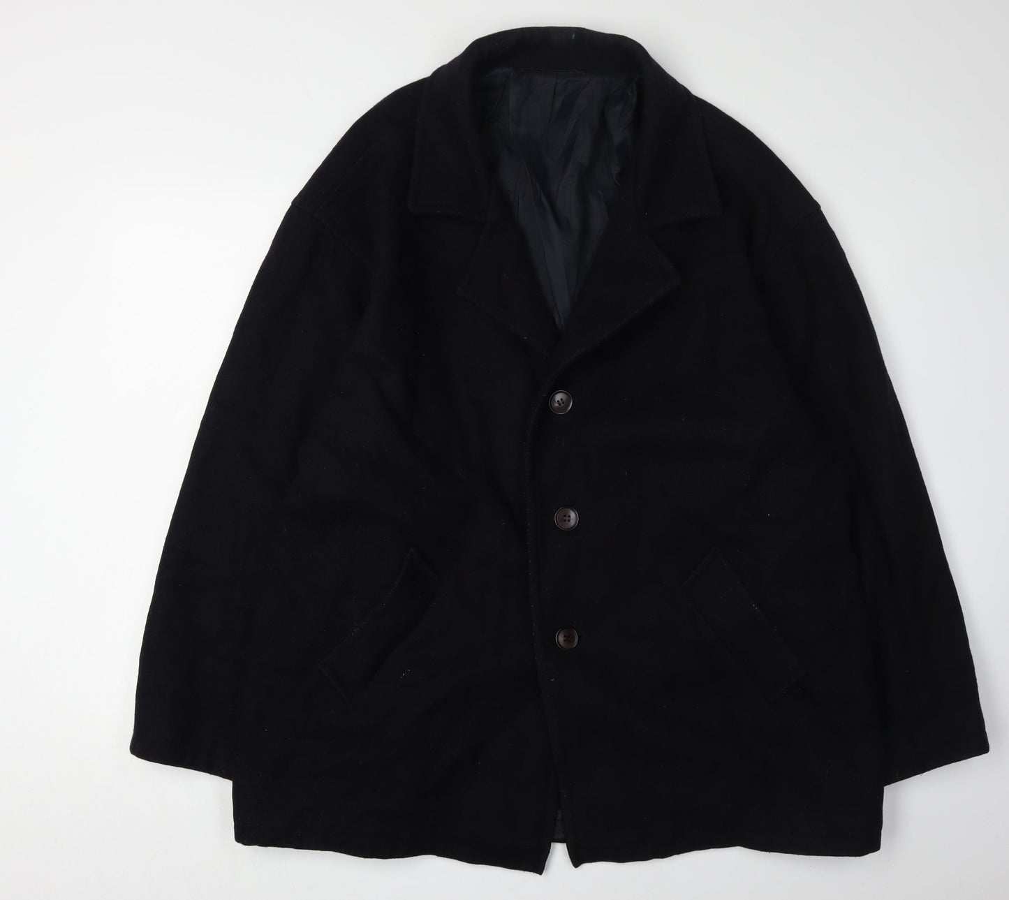 Mens UK Size XL Stone River Tradition Black Overcoat