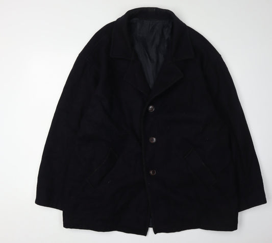 Mens UK Size XL Stone River Tradition Black Overcoat