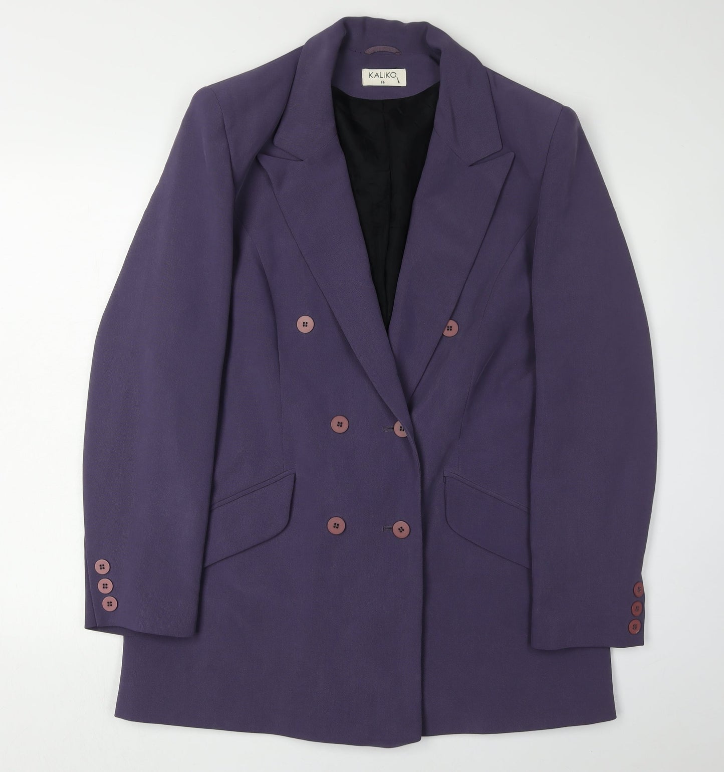Kaliko Women's Purple Double-Breasted Blazer Size 16