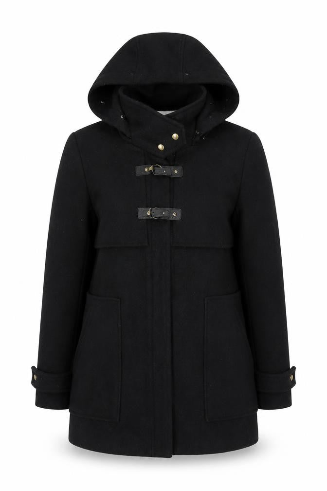 La Redoute Women's Black Hooded Wool Coat Size 12