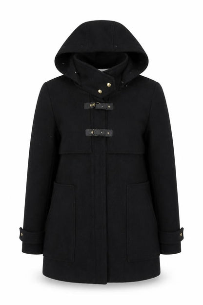 La Redoute Women's Black Hooded Wool Coat Size 12