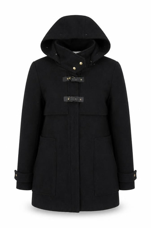 La Redoute Women's Black Hooded Wool Coat Size 12