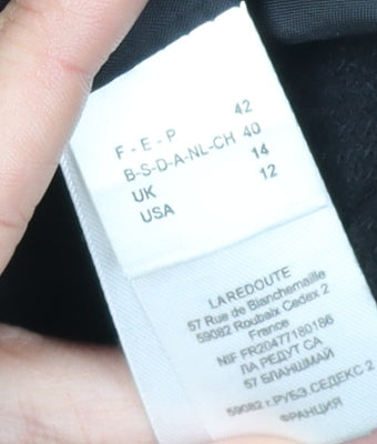La Redoute Women's Black Hooded Wool Coat Size 12