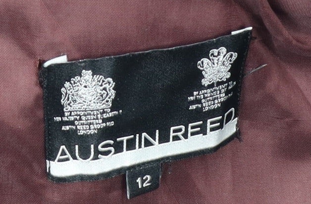 Austin Reed Women's Black Check Pea Coat Size 12