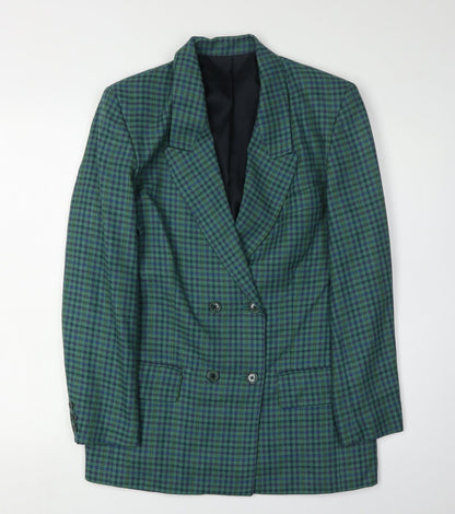 James Meade Women's Green Check Blazer Size 10