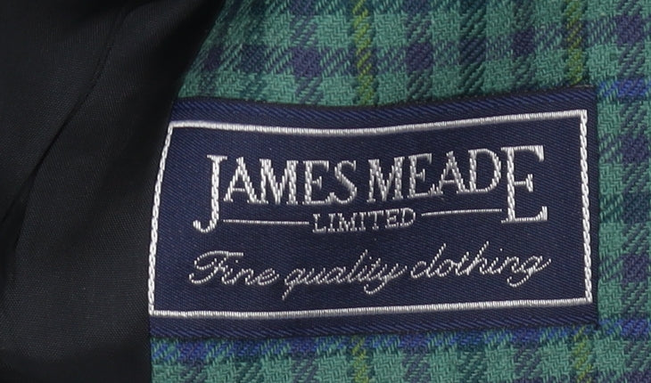James Meade Women's Green Check Blazer Size 10