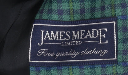 James Meade Women's Green Check Blazer Size 10