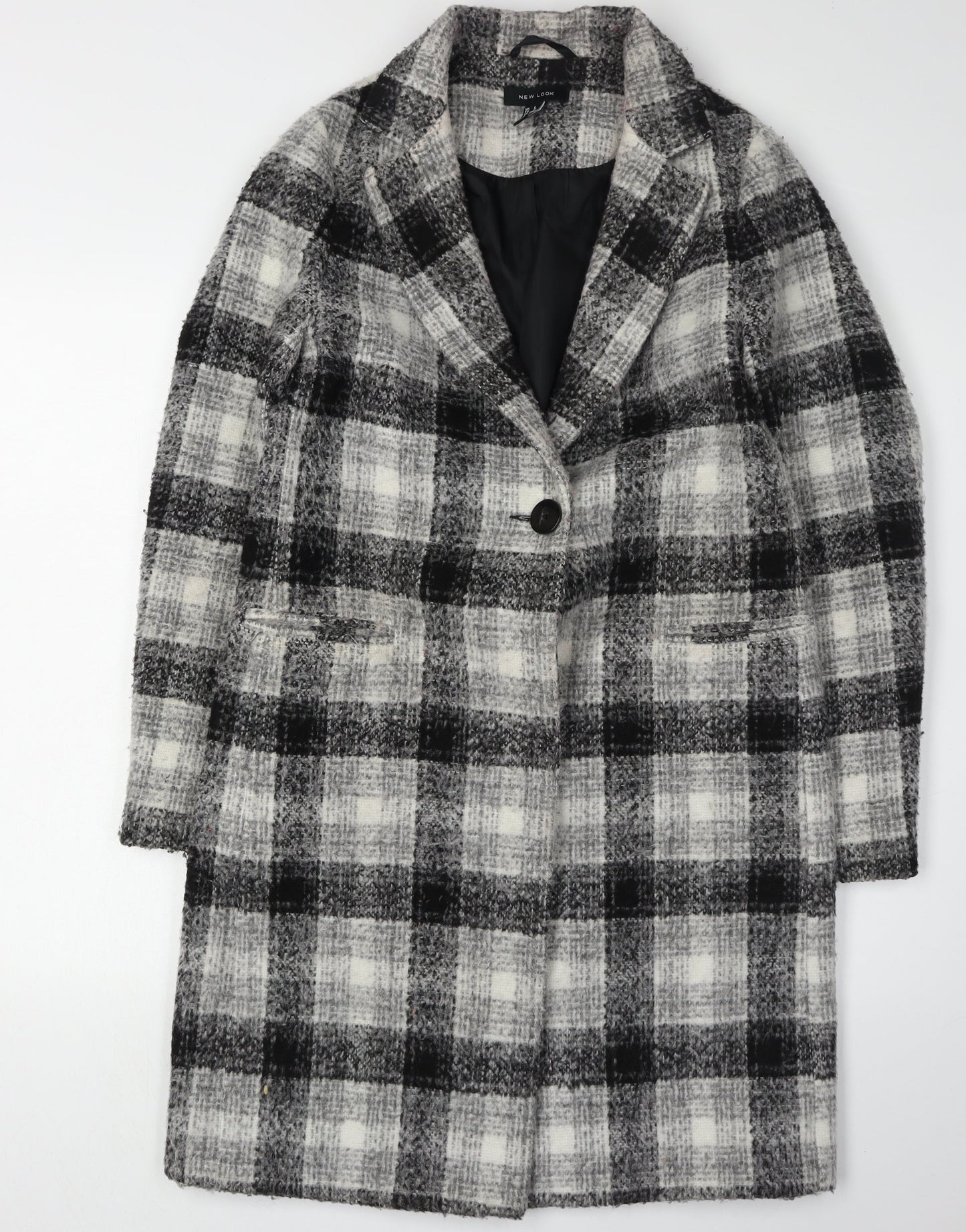 Womens UK Size 6 New Look Black Overcoat