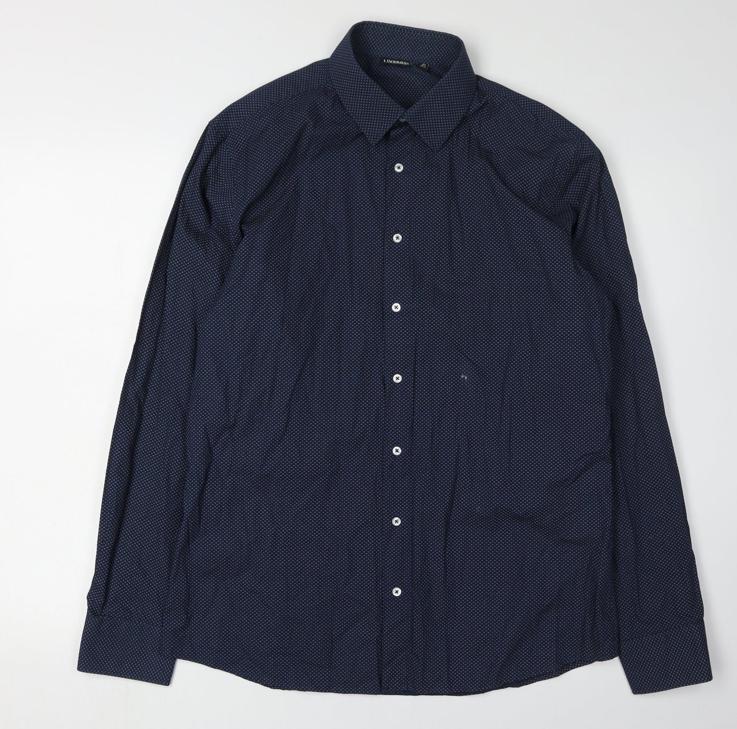 Livergy Men's Navy Long Sleeve Shirt 15.5 Regular Fit