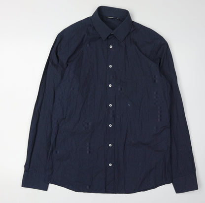 Livergy Men's Navy Long Sleeve Shirt 15.5 Regular Fit