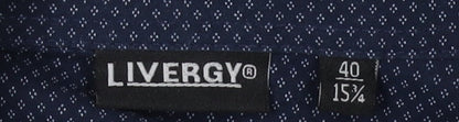 Livergy Men's Navy Long Sleeve Shirt 15.5 Regular Fit