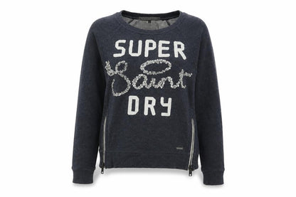 Womens UK Size S Superdry Black Pullover Sweatshirt