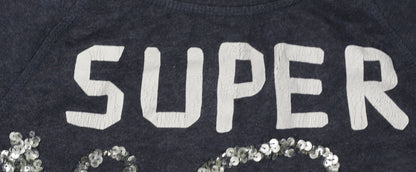 Womens UK Size S Superdry Black Pullover Sweatshirt