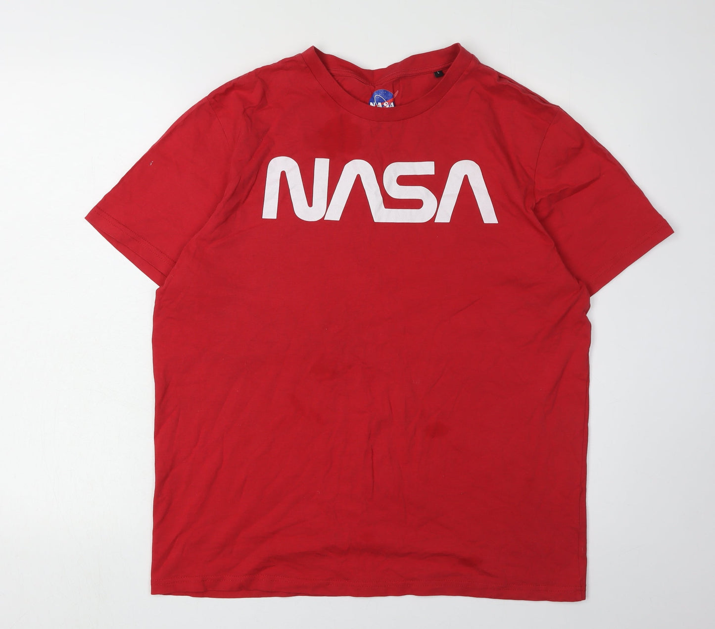 NASA Men's Red T-Shirt, Size L, Space Theme