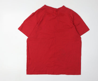 NASA Men's Red T-Shirt, Size L, Space Theme