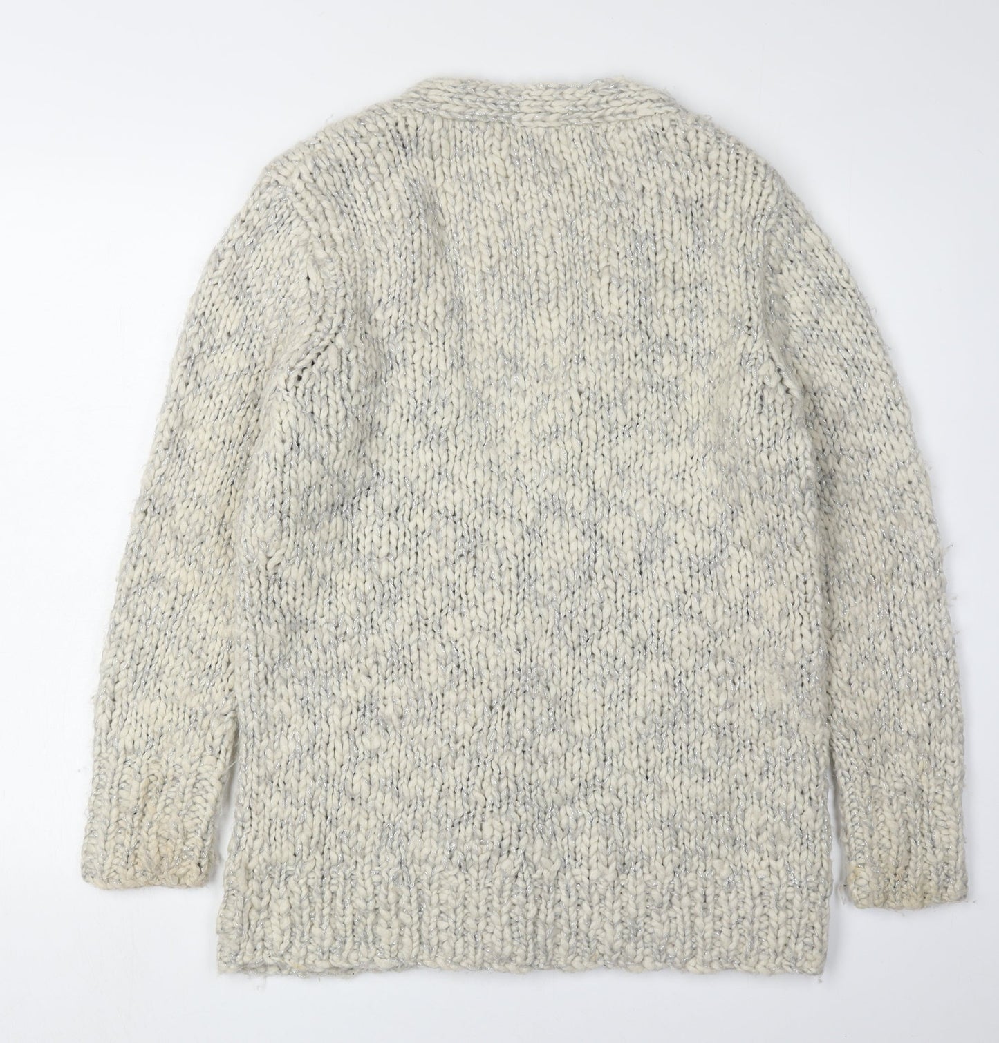 Womens UK Size M Oasis Ivory Cardigan Jumper