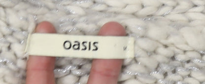 Womens UK Size M Oasis Ivory Cardigan Jumper