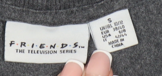 Womens UK Size S Friends Grey  T-Shirt