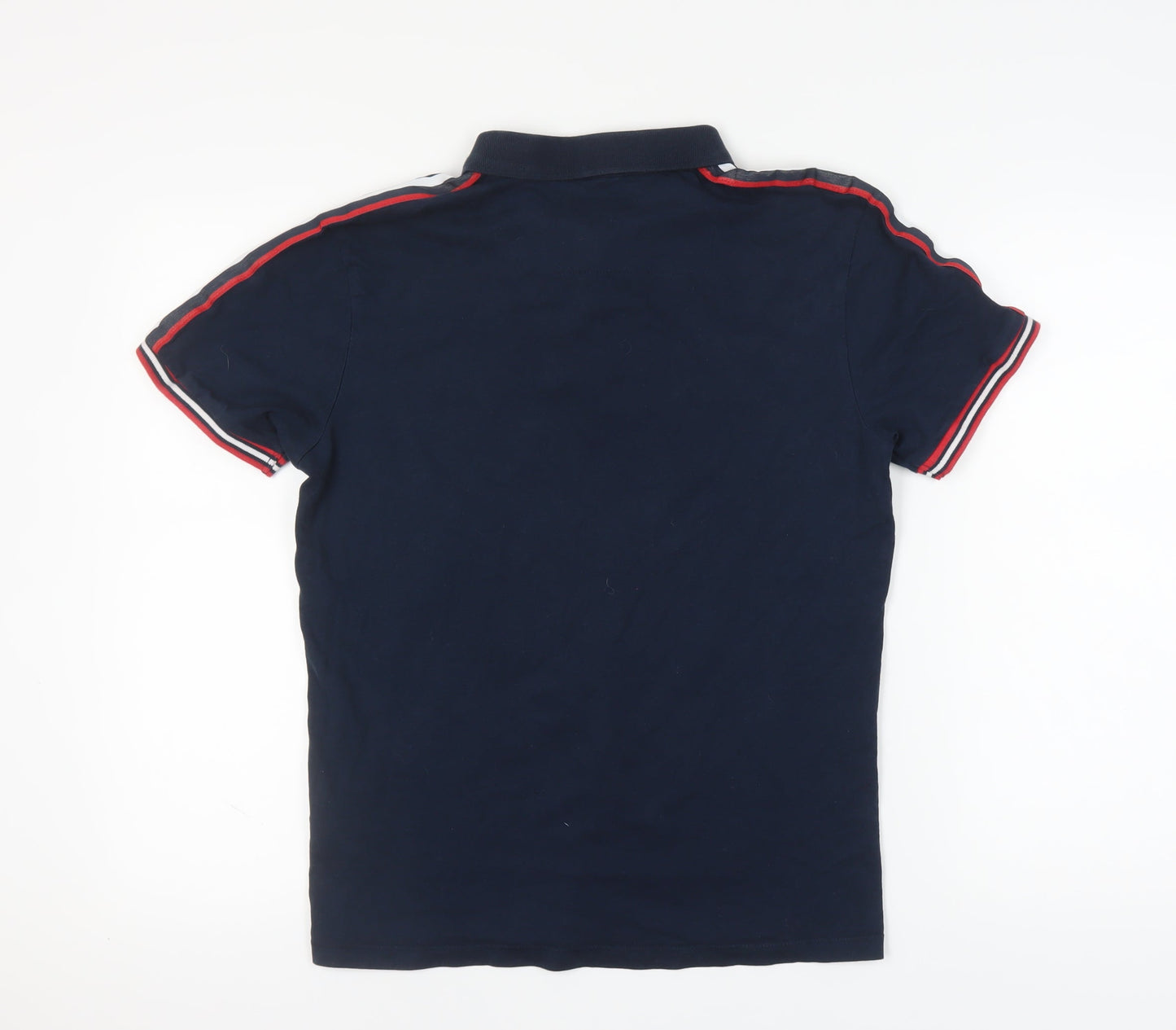 Threadbare Men's Blue Polo Shirt M with Logo Embellishment