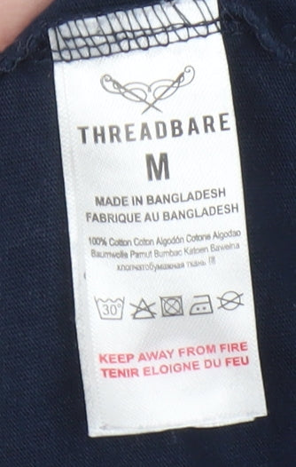 Threadbare Men's Blue Polo Shirt M with Logo Embellishment