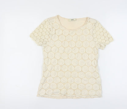Womens UK Size M Oasis Beige Basic T-Shirt