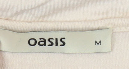 Womens UK Size M Oasis Beige Basic T-Shirt