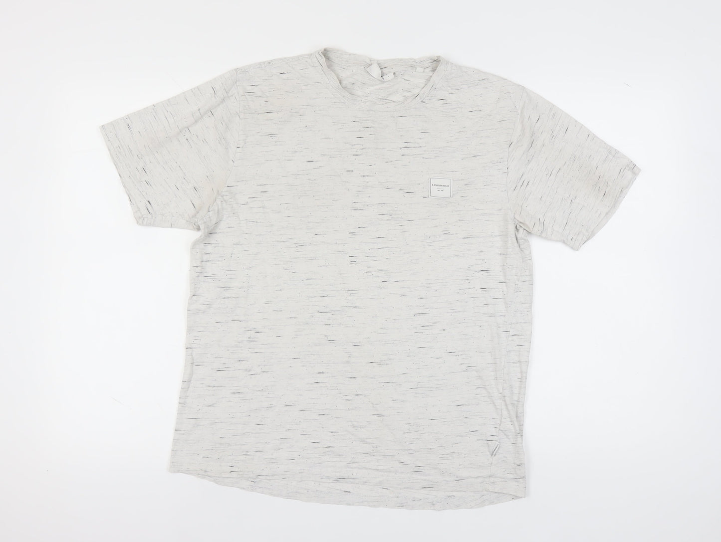 Lindbergh Men's White Crew Neck T-Shirt, M, Short Sleeve