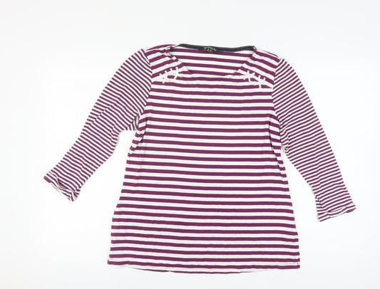 Bonmarché Women's Purple Striped Long Sleeve Top
