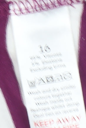 Bonmarché Women's Purple Striped Long Sleeve Top