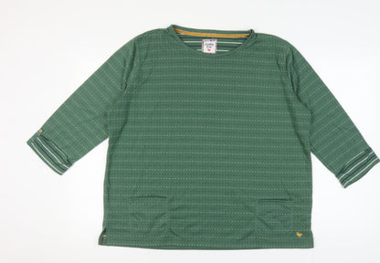Womens UK Size XL Country Rose Green Basic T-Shirt