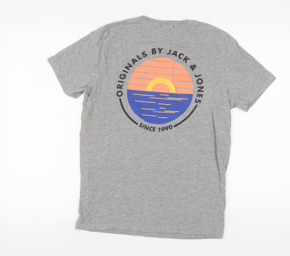 Mens UK Size S JACK & JONES Grey  T-Shirt