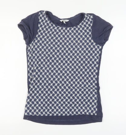 Fatface Women's Blue Geometric T-Shirt, Size 6